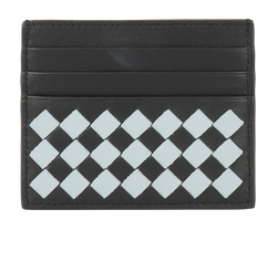 Bottega Veneta Intrecciato Card Holder, Leather, Black/Blue, DB, 3*